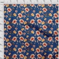 thumbnail image 3 of oneOone Georgette Viscose Royal Blue Fabric Flower & Leaves Watercolor Quilting Print Sewing Fabric By The Yard 42 Inche Wide, 3 of 4