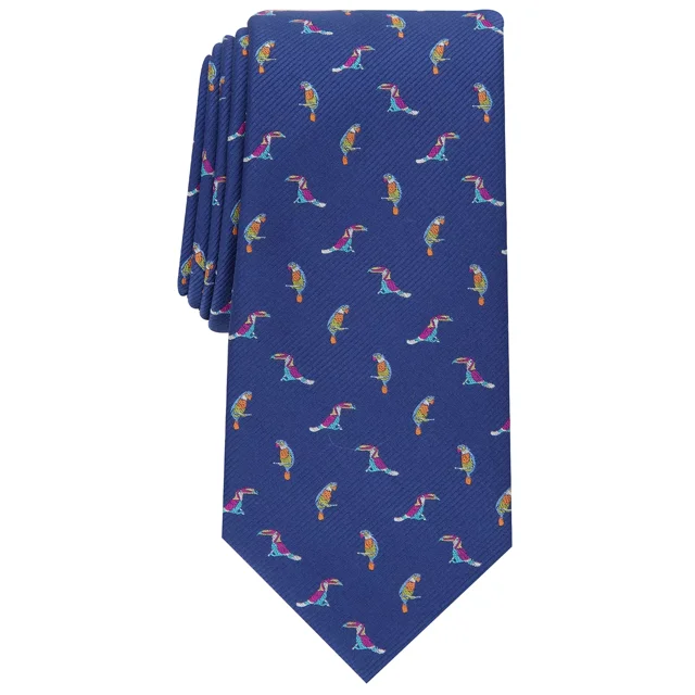Club Room Cravate Classique pour Perroquets Tropicaux Bleu