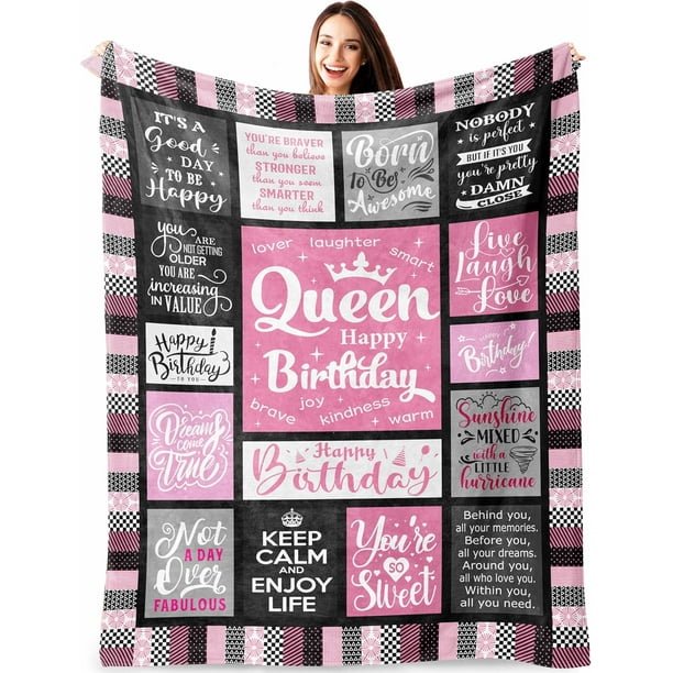 LHSHID Birthday Gifts for Women Birthday Gifts for Best Friend Woman Women Birthday Gift Ideas Happy Birthday Gifts for Women Gifts for Women Who Have Everything Throw Blanket 50"x60"