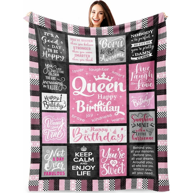 LHSHID Birthday Gifts for Women Birthday Gifts for Best Friend Woman Women Birthday Gift Ideas Happy Birthday Gifts for Women Gifts for Women Who Have Everything Throw Blanket 30"x40"