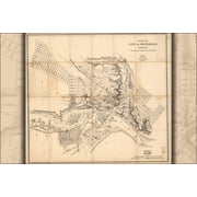 24x36 Gallery Poster, Map of the city of Richmond, Virginia 1864