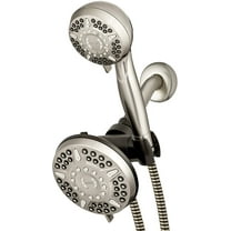 Waterpik PowerPulse 12-Mode Dual Shower System with 5-Foot Hose and Theraputic Massage, Brushed Nickel - 6 Sprays