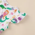 thumbnail image 3 of WIBACKER Toddler and Little Girl Skater Dress Ruffle Sleeve Princess A-line Sundress - 1 Piece Mermaid, 3 of 10
