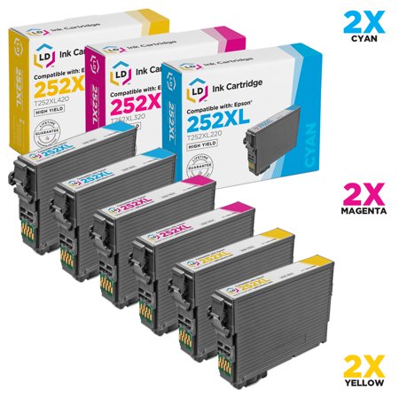 Remanufactured Replacements for T252XL Set of 6 High Yield Products Ink Cartridges