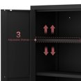 thumbnail image 5 of Aukfa 47" Freestanding Kitchen Pantry Storage Cabinet with 4 Adjustable Shelves, Metal Food Pantry Cupboard for Kitchen/Garage/Office, Black, 5 of 7