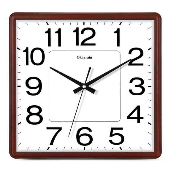 Okayrain Clocks, Wall Clock Glass Cover Non-ticking Number Quartz Wall Clock 12inch Modern Quartz Design Decorative Indoor/Kitchen