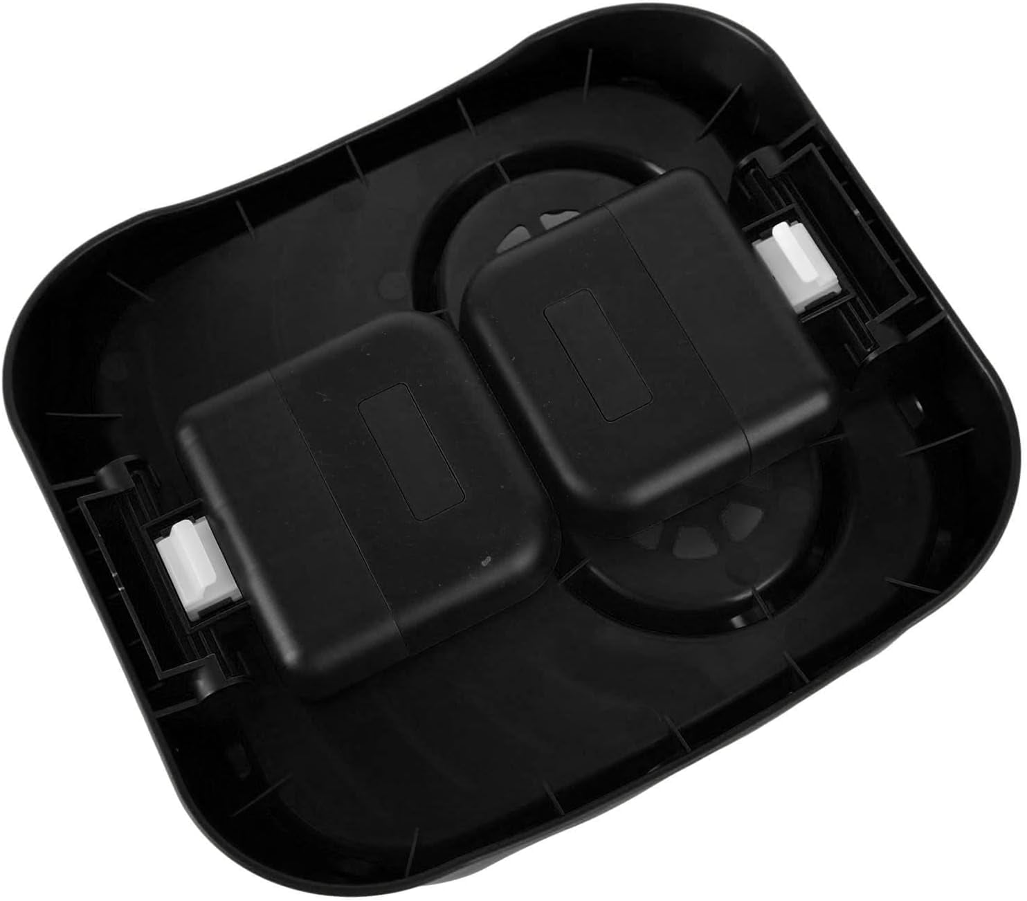 SkyAuks Foldable Hot Tub Side Table with 2 Cup Holders, Black