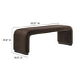 thumbnail image 2 of Modway Koda Performance Velvet Waterfall Long Bench in Black Chocolate Brown, 2 of 9