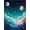 Blue Teal Pink, Pattern 4, variant on ODIKA Space Galaxy Star Map With System And Astronaut Motif for Queen Size Bedroom, Under Bed, Master , Foldable Easy Care