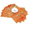 thumbnail image 2 of YFYANG Washable Heat-Resistant Placemats, 70% PVC/30% Polyester, Watercolor Orange Textured Kitchen Table Mat, 12" x 18" 4 Piece, 2 of 6