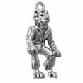 thumbnail image 1 of Sterling Silver 18" 1mm Box Chain 3D Clothed Walking Werewolf Wolfman Pendant Necklace, 1 of 2