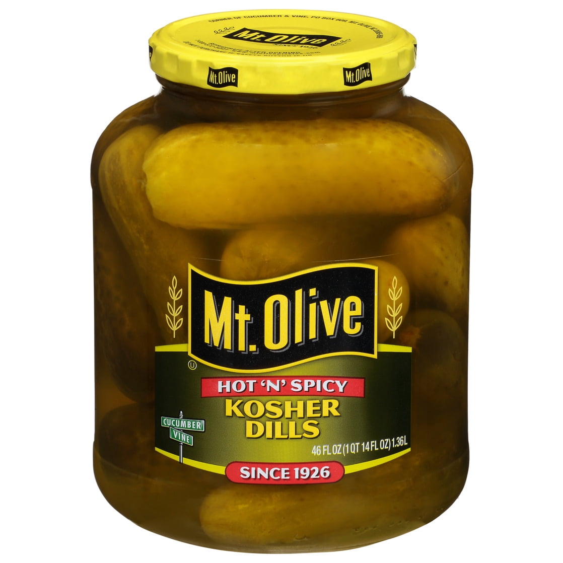 (2 pack) Mt. Olive Hot N Spicy Kosher Dills Pickles - 46 fl oz jar