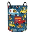thumbnail image 2 of Daiia Vehicles Cartoon with Funny Drivers Round Laundry Basket with Handles Thickened Waterproof Circular hamper,Dirty Clothes Storage Basket for Bedroom,Bathroom,College Dorm-Small, 2 of 8