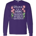 thumbnail image 3 of Inktastic Blessed to Be a Mom, Grandma, and Great Grandma Pink Flowers Long Sleeve T-Shirt, 3 of 5