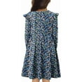 thumbnail image 2 of KISSMODA Girls Long Sleeve Casual A-Line Ruffle Skater Dress, 4-61 Years, 2 of 4