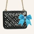 thumbnail image 2 of Unique Bargains 1 Pc Fashion Leather Bow Handbag Charm Bag Accessories Blue, 2 of 5