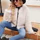 thumbnail image 5 of Chaqueta larga y cálida para mujer, de invierno, con cuello en V liso, 5 of 9