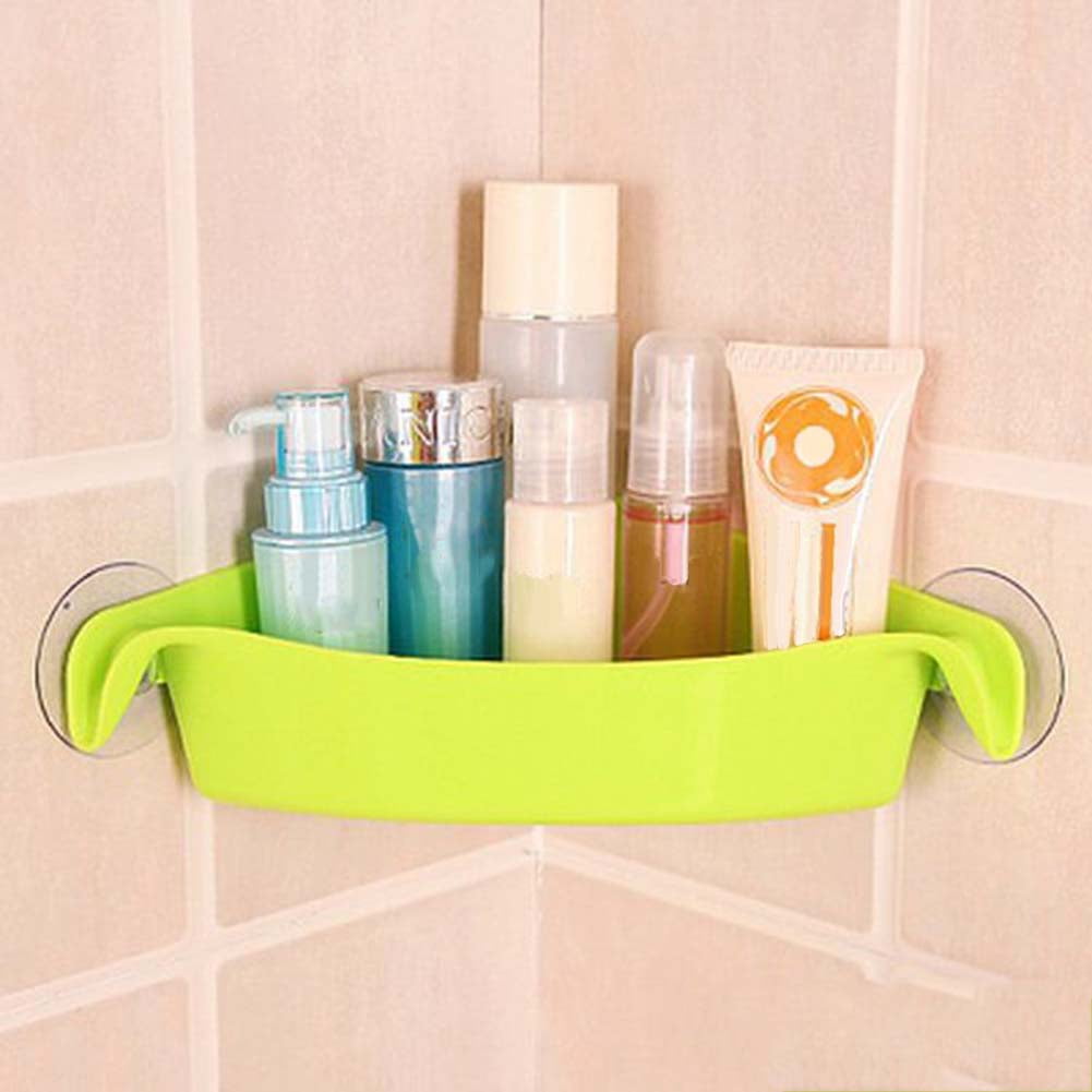 Suction Corner Shower Caddy Bathroom Shower Shelf Storage Basket Wall