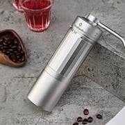 Portable Hand Coffee Grinder LHKLUK, 0.02mm External Adjustment, 7-Star Conical Stainless Steel Burrs, Aluminum Alloy Body, for Home, Travel & Office