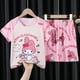 thumbnail image 5 of Conjunto de pijamas Kawaii Sanrioed Kuromi para niños, ropa de dormir de verano para niños y niñas, ropa de casa de dibujos animados de Anime, Cinnamoroll, HelloKitty, nuevo, 5 of 5