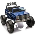 thumbnail image 5 of Joyracer Chevrolet Cheyenne 24V Ride Ons, Electric Truck for Kids, Power Car Wheels, Outdoor Toy with Remote, Bluetooth, USB, LED Lights, Blue, 5 of 12