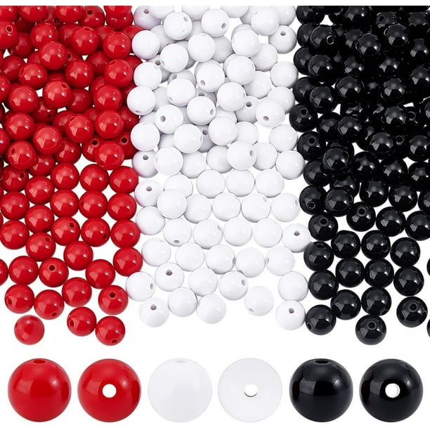 560 piezas de cuentas acrílicas de 12 mm, cuentas redondas para manualidades, bolas acrílicas, cuentas gruesas, cuentas espaciadoras de plástico, cuentas sueltas