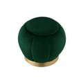 thumbnail image 2 of Nicole Miller Amy Velvet Ottoman Upholstered Channel Tufted Gold Matte Base, Hunter Green/Gold, 2 of 8