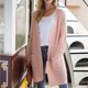 thumbnail image 2 of Mujeres cardigan Suéteres moda casual Otoño Invierno conmuting Loose color puro frente abierto chunky suéter de punto rosa S, 2 of 6