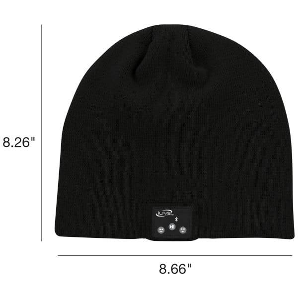 iLive Wireless Bluetooth Beanie with Earbud Speakers and Microphone, IAKB45B, Black