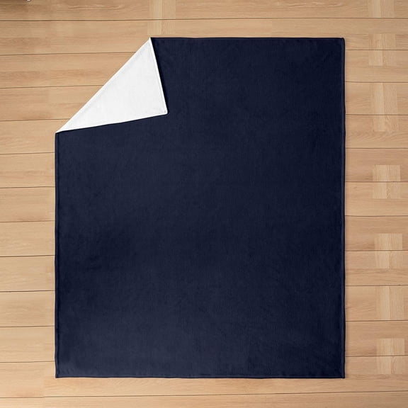 Navy Blue Sherpa Fleece Throw Blanket for Bed and Couch Soft Warm Microfiber Blanket