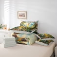 thumbnail image 6 of Manfei Safari dinosaur 7 Pieces 7-Piece Bedding Comforter Set,Jungle Wildlife King Bedding Sets,Natural Landscape Waterfull Green Monstera Bed Sheets For Boy Kids,Microfiber Bedroom Decor Reversible, 6 of 8