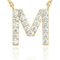 thumbnail image 3 of PAVOI Womens 14K Gold Plated � Yellow Gold Cubic Zirconia Initial Necklace, 3 of 5