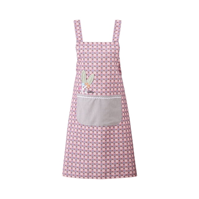 Tumotour Flower Print Polyester Apron Waterproof Oil Resistants Kitchen Apron For Cooking Baking Cleaning Adjustable Neck Strap