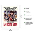 thumbnail image 2 of Federico Fellini’s La Dolce Vita - with Marcello Mastroianni Anita Ekberg - Vintage Italian Film Movie Poster by Sandro Simeoni c.1960 - Fine Art Matte Paper Print (Unframed) 18x24in, 2 of 4