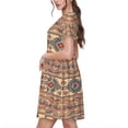 thumbnail image 2 of Balery Traditional Tribal Aztec Vestidos sueltos de manga corta para mujer, vestidos de verano 2025, vestidos casuales de corte A con vuelo., 2 of 6