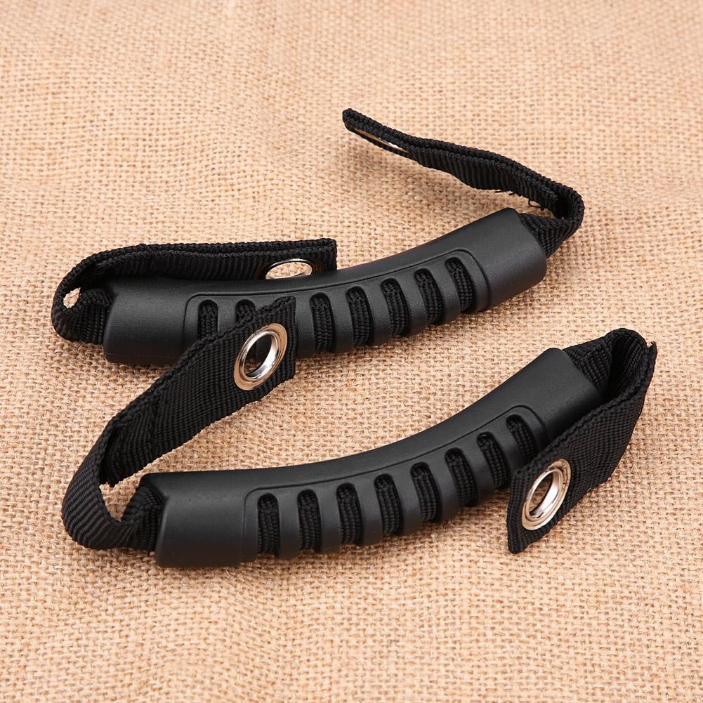 2 Piece Car Rear Seat Headrest Handle Set with Hole for 1995-2017 Wrangler default Black Grab Handle
