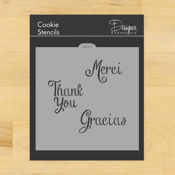 Merci, Thank You and Gracias Cookie and Craft Stencil CM098 by Designer Stencils