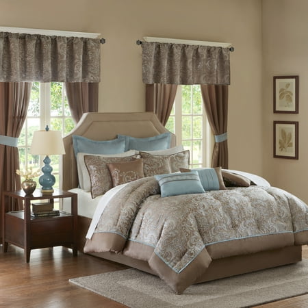 Queen Sports Room Bedding - Home Essence Isabella Jacquard 24 Piece Room in a Bag