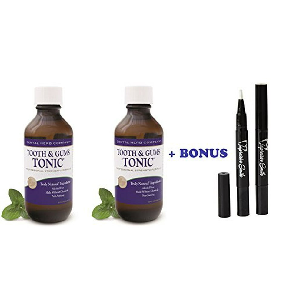 Dental Herb Company Tooth and Gums Tonic 18 OZ. Pack of 2 Bottles + 2