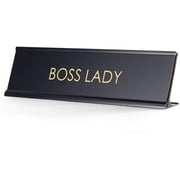 Boss Lady - Black Desk Name Plate for Boss