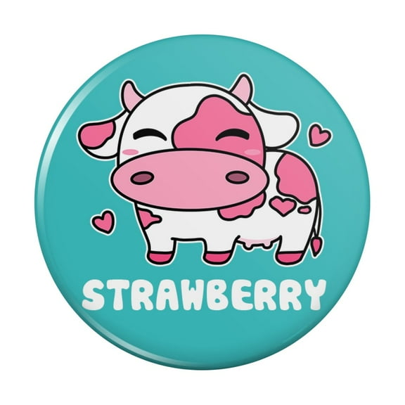 Cute Kawaii Strawberry Milk Cow Kitchen Refrigerator Locker Button Magnet