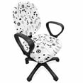 thumbnail image 1 of Floral Office Chair Slipcover, Contemporary Design of Branches Flowers with Heart Shaped Blossoms, Protective Stretch Decorative Fabric Cover, Standard Size, Charcoal Grey and White, by Ambesonne, 1 of 5