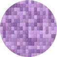thumbnail image 1 of Ahgly Tapis Rond Lavable en Machine Intérieur Transitionnel Violet Violet, 3 Pieds Rond, 1 of 7
