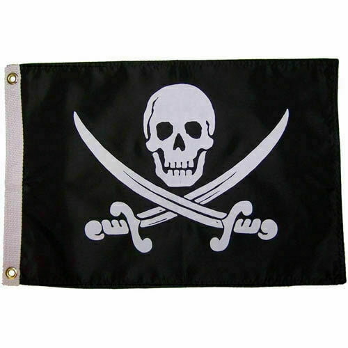 DEAD MEN TELL NO TALES BOAT FLAG 12X18" NEW PIRATE BOAT FLAG JOLLY ROGER 