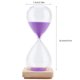 thumbnail image 4 of Un reloj colorido para la decoración del hogar y la oficina Reloj de arena morado de 30 minutos con base de madera, 4 of 7