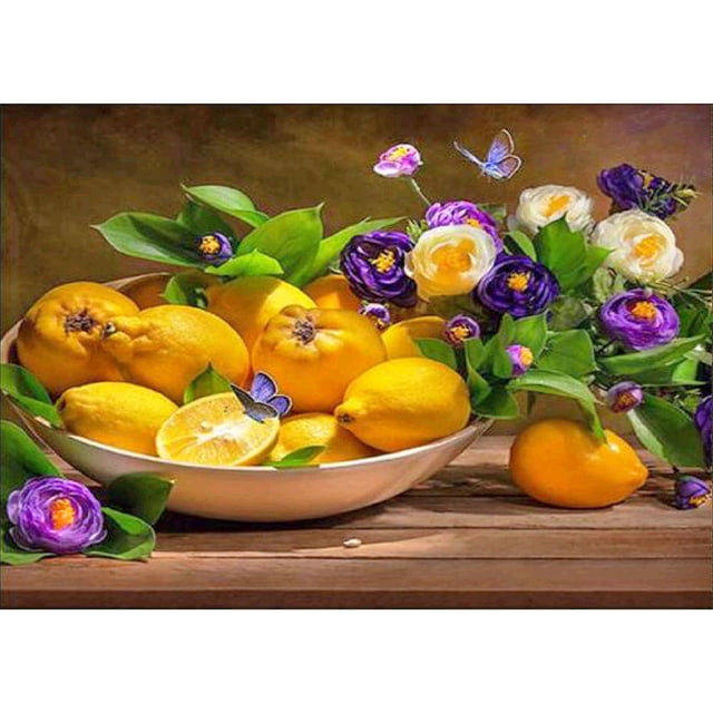 Taladro diamante pintura (DB6152) 5D DIY completo fruta bordado mosaico Kit decoración de pared 45x60cm FLhrweasw Nuevo