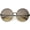 Black / Brown Fade, variant on Female Large Rimless Womens Fashion Oversize Gradient Two-Toned Lens Round Sunglasses 65mm (Black / Brown Fade) - 65mm