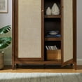 thumbnail image 4 of Modway Calista 79" Tall Wide Rattan Arched Storage Cabinet in Walnut, 4 of 9