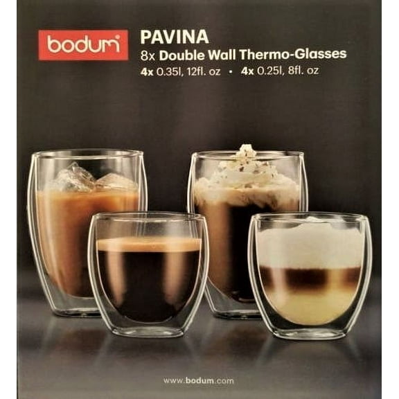 Bodum Pavina Double Wall Thermo Glasses Set of 8