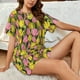 thumbnail image 4 of Fotbe Tulips Flowers Conjunto de Pijama Estampado para Mujer, 2 Piezas, Ropa de Dormir con Camiseta de Manga Corta y Shorts Suaves-Medium, 4 of 6